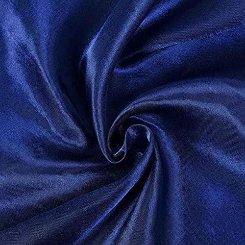 Balsacircle 90X132 Inch Navy Blue Satin Rectangle Tablecloth Table Cover Linens Wedding Table Cloth Party Reception Events Kitch
